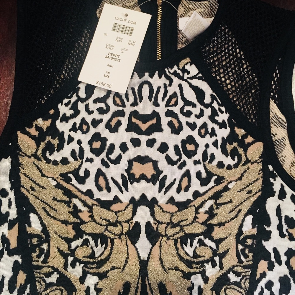 Cache Animal Print,Sleeveless,Bodycon Sheath dress